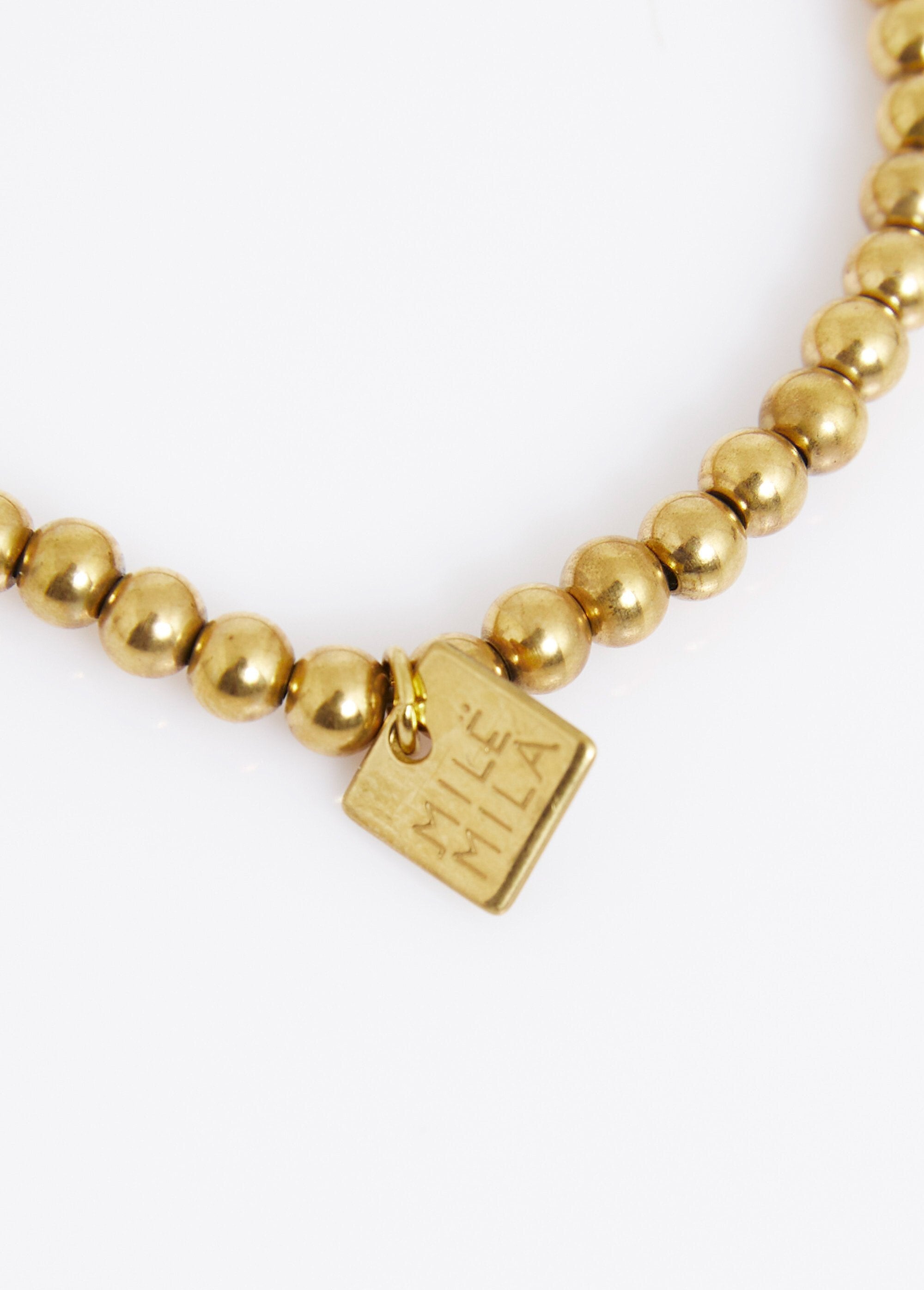 Elastic_bracelet_with_beaded_balls,_steel_Golden_DE1_slim