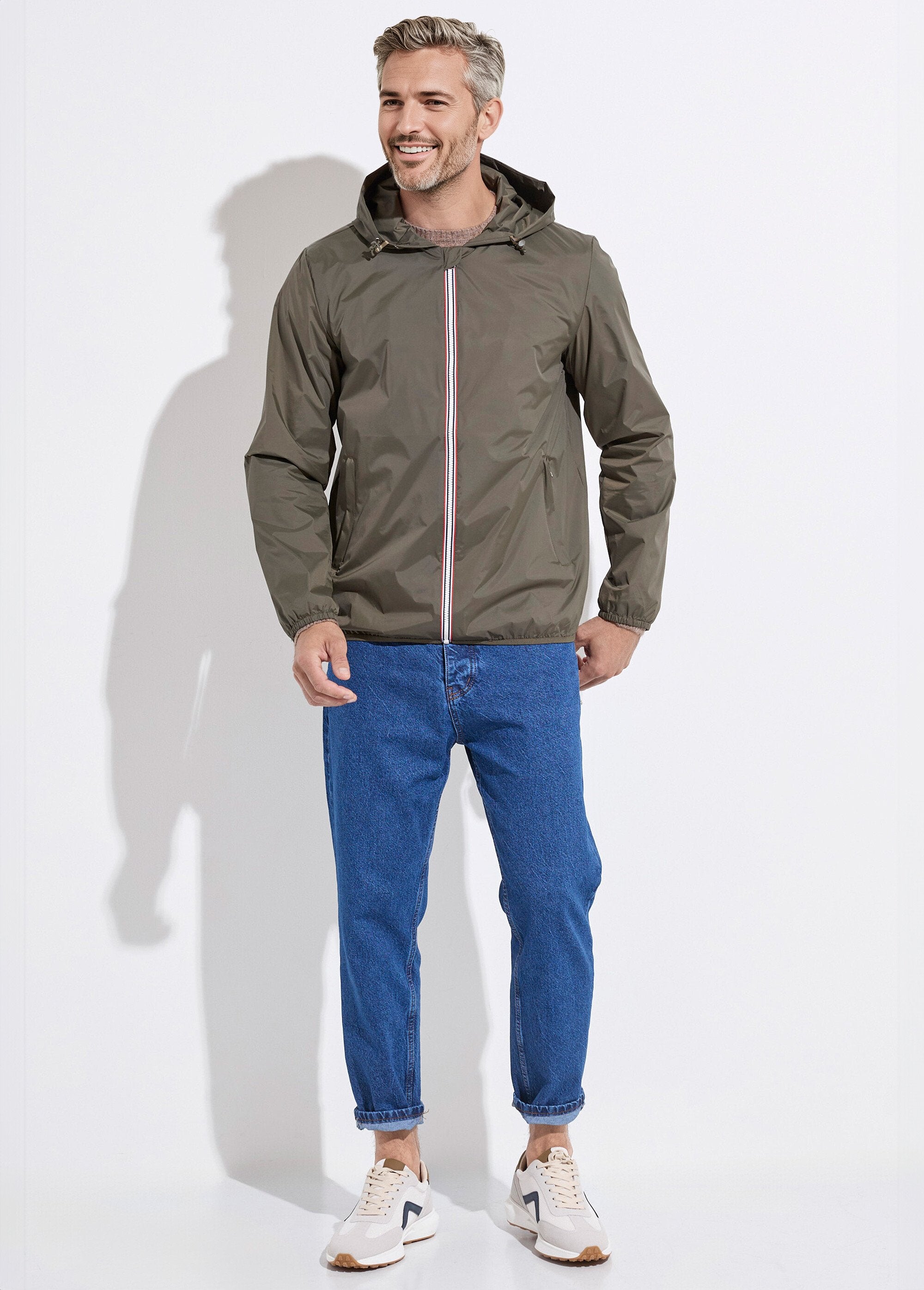 Trendy_water-repellent_short_parka_Khaki_SF1_slim