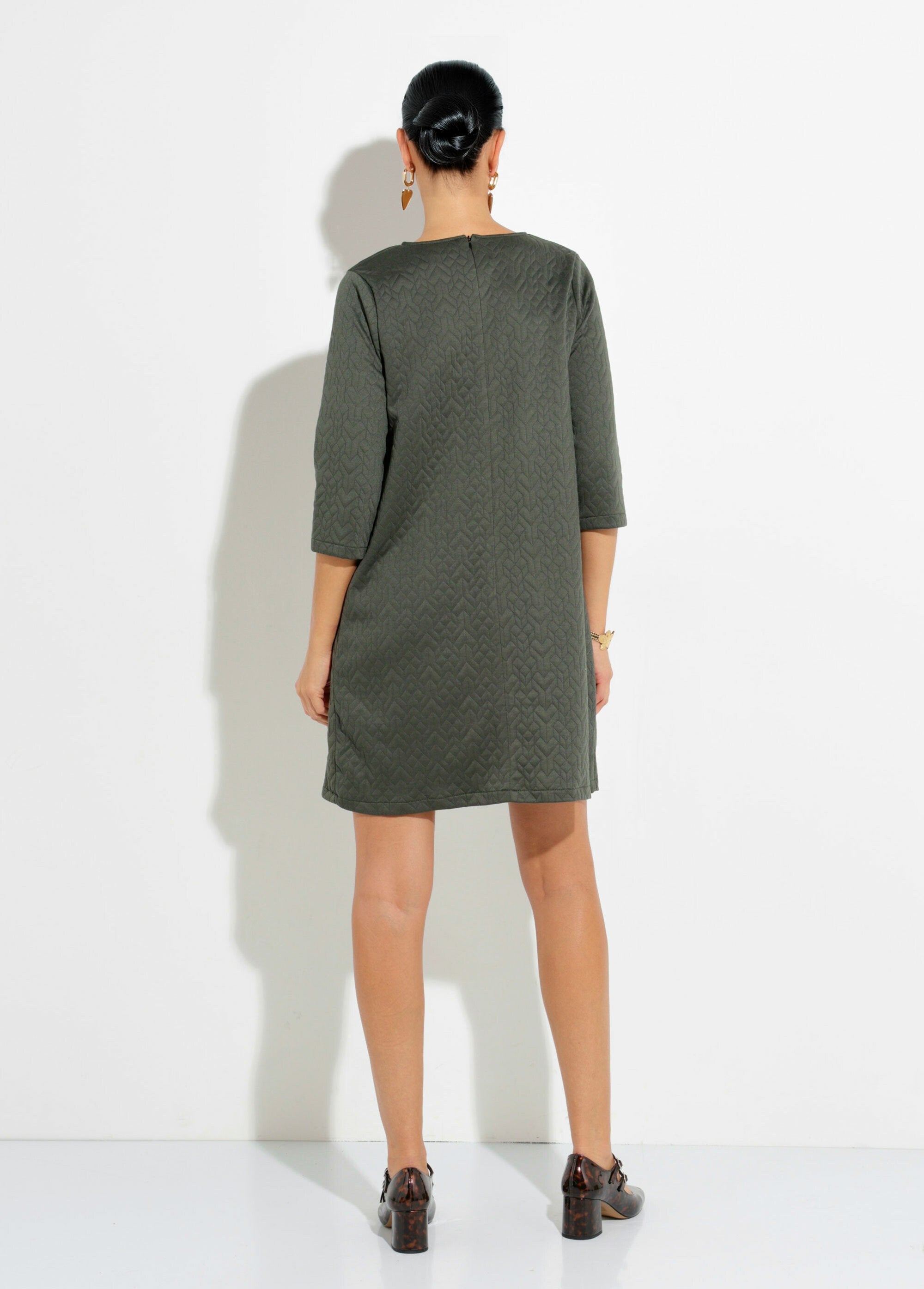 origami_pattern_3/4_sleeve_knit_dress_Khaki_DO1_slim