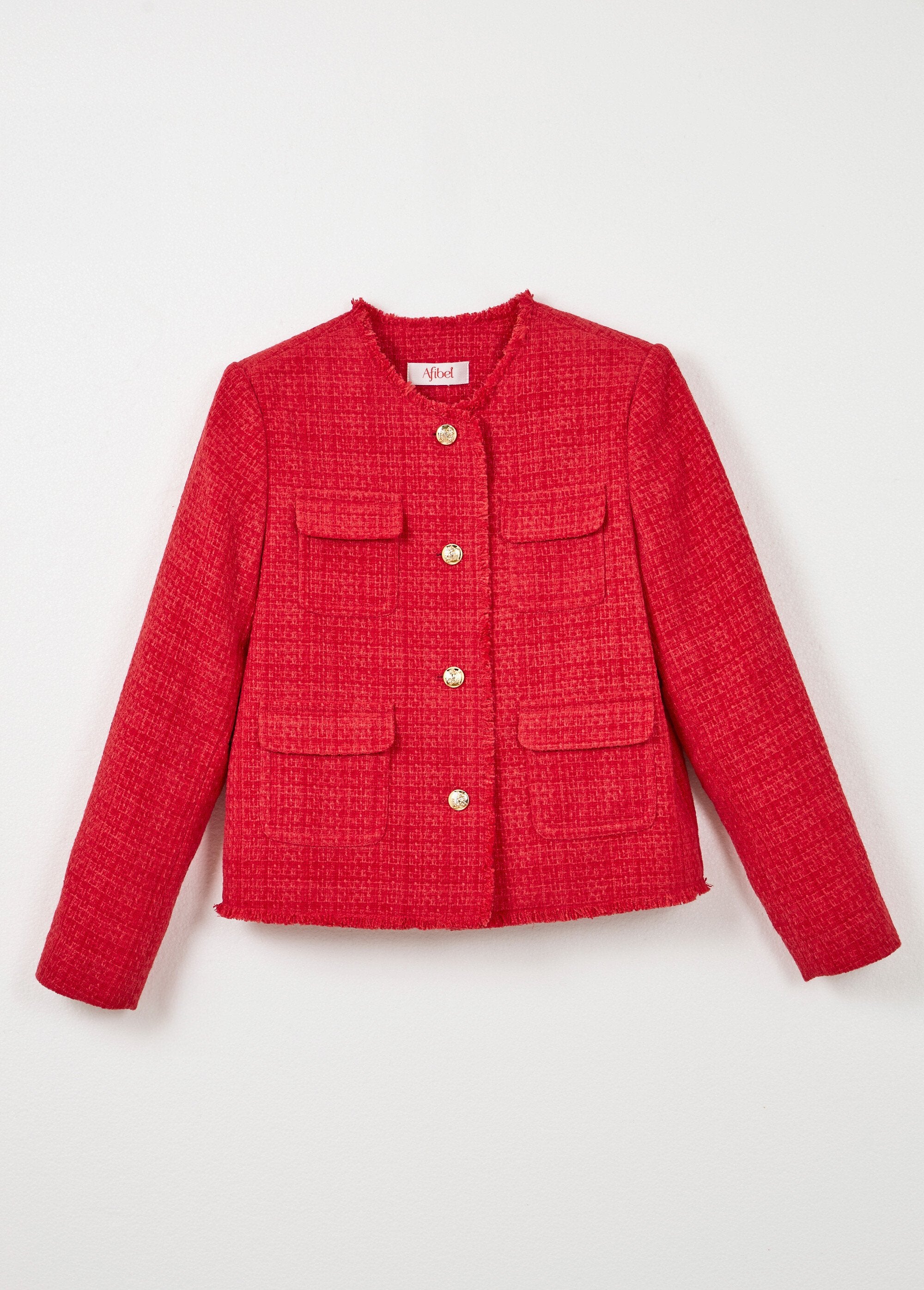 Fringed_button-down_collarless_tweed_jacket_Red_AP1_slim