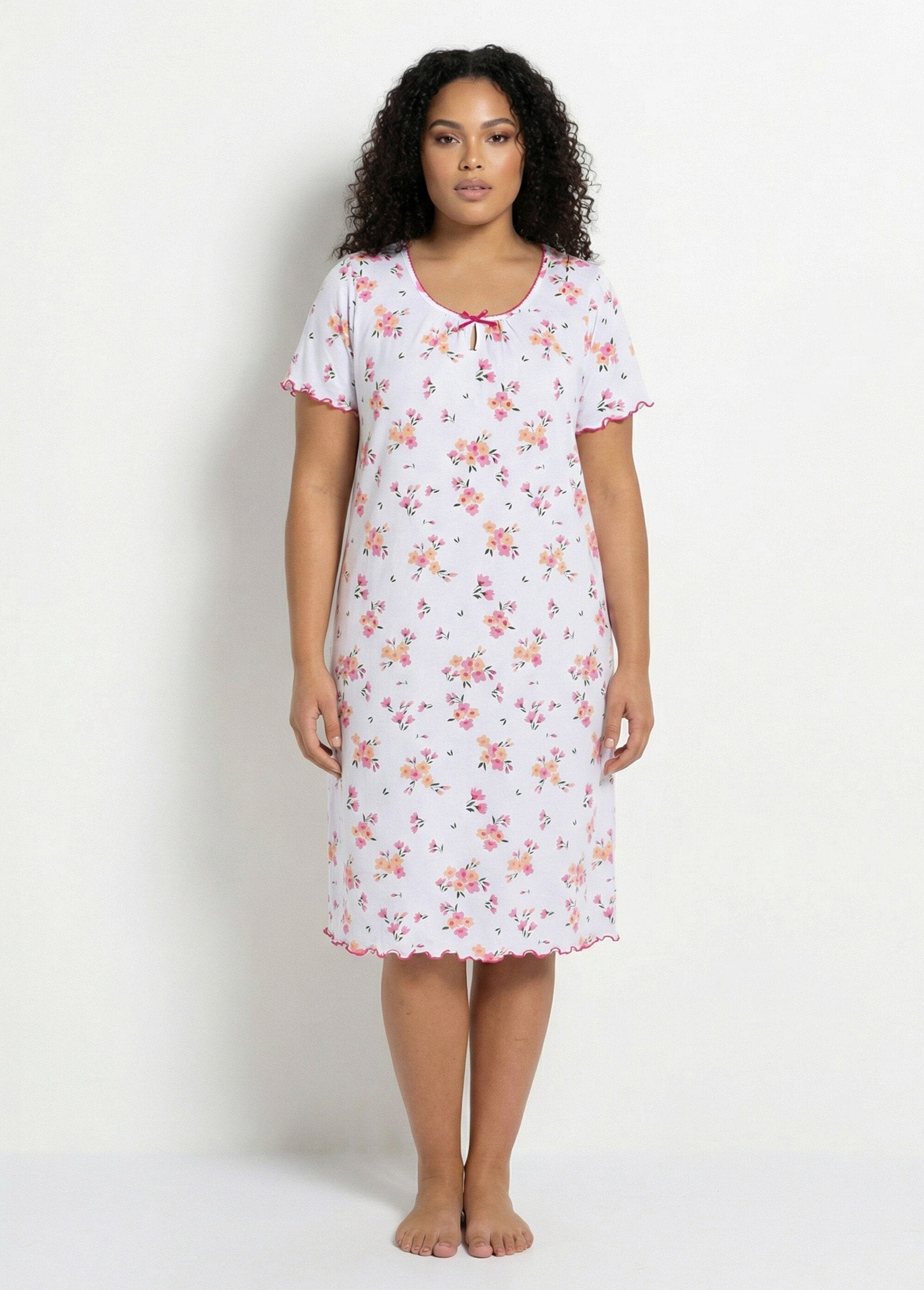 Short-sleeved_cotton_nightgown_Pink_and_peach_FA1_curvy