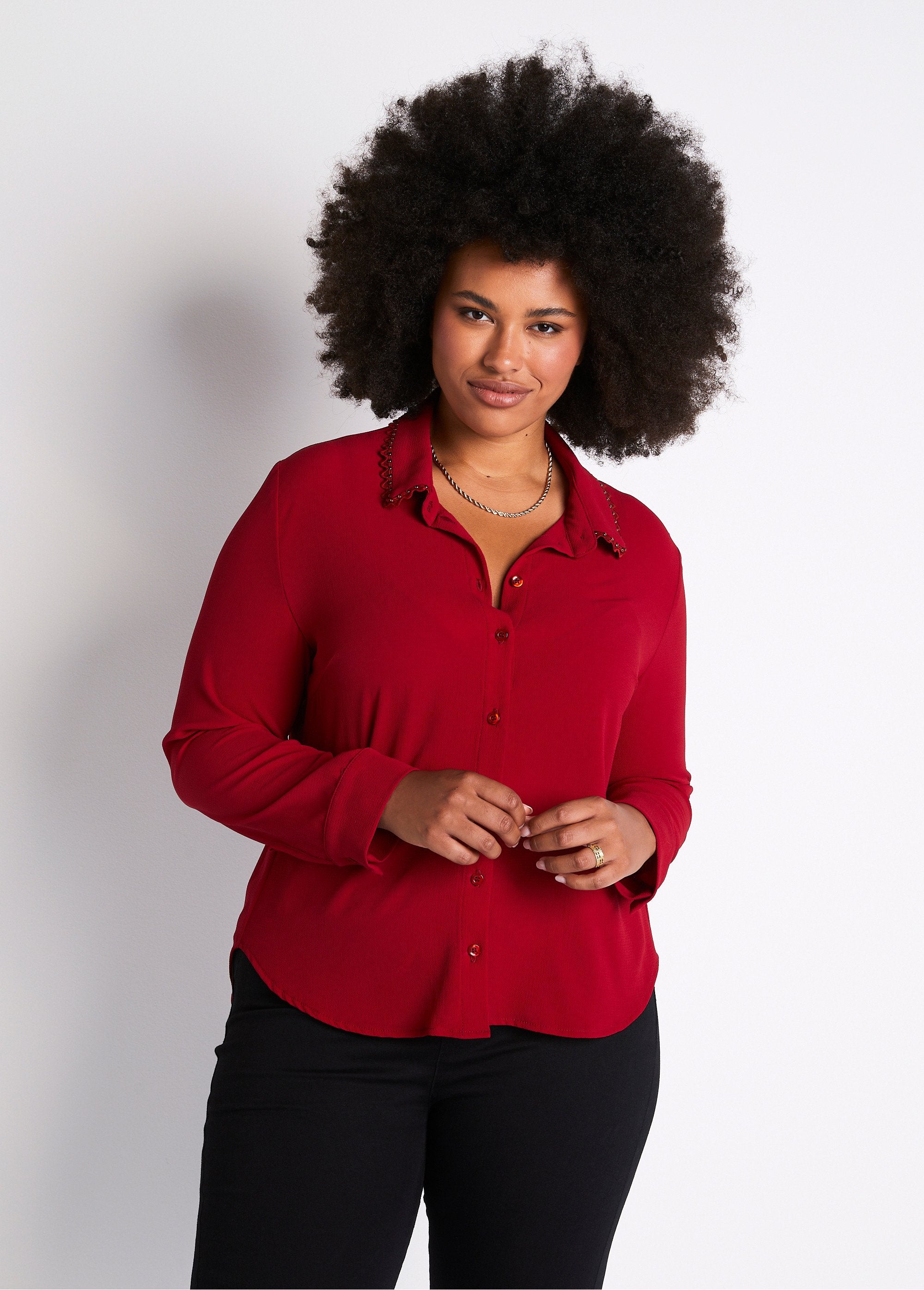 Plain_buttoned_blouse_with_fancy_collar_Red_FA1_curvy