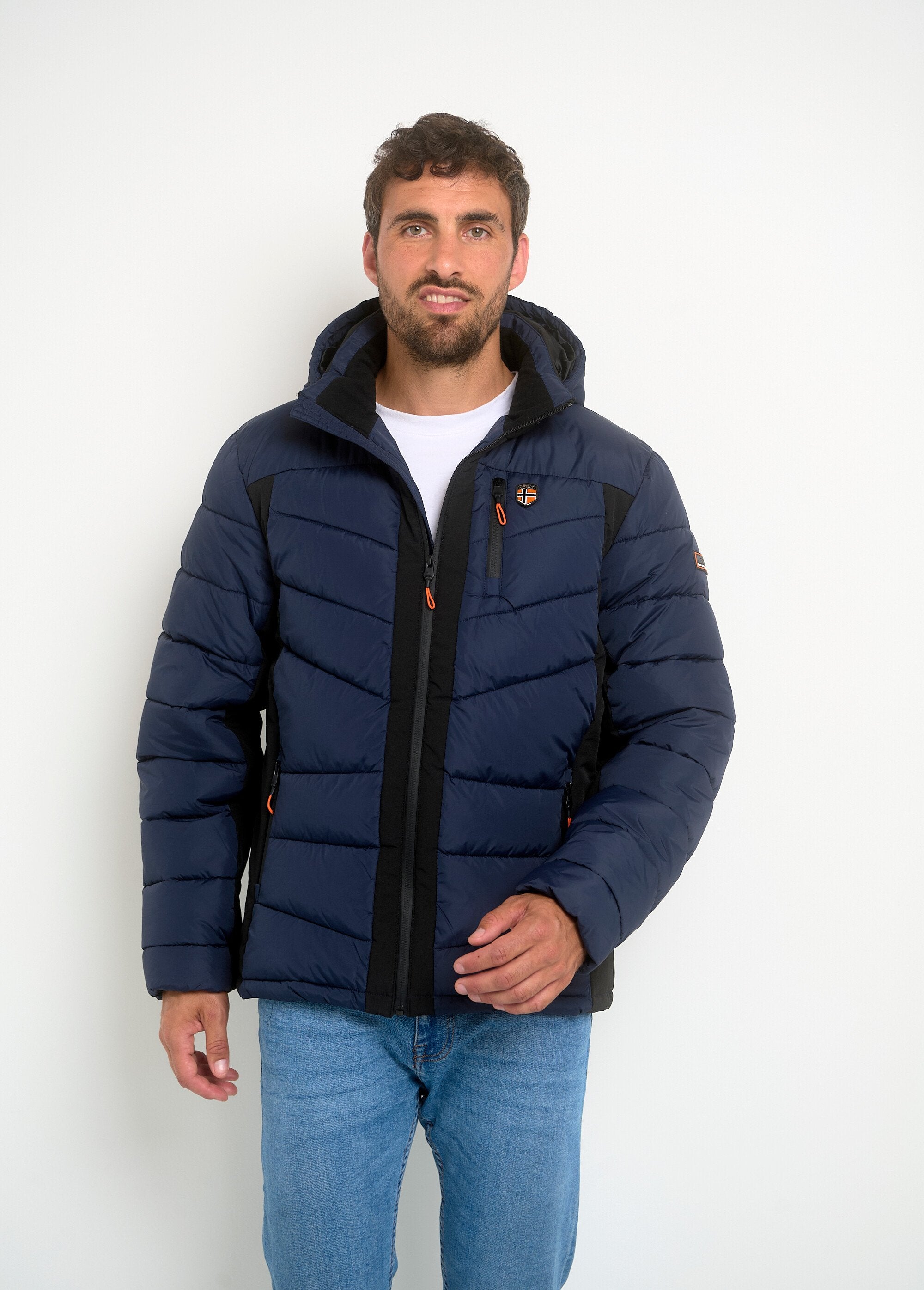 Warm_hooded_down_jacket_with_fluorescent_details_Marine_FA1_slim