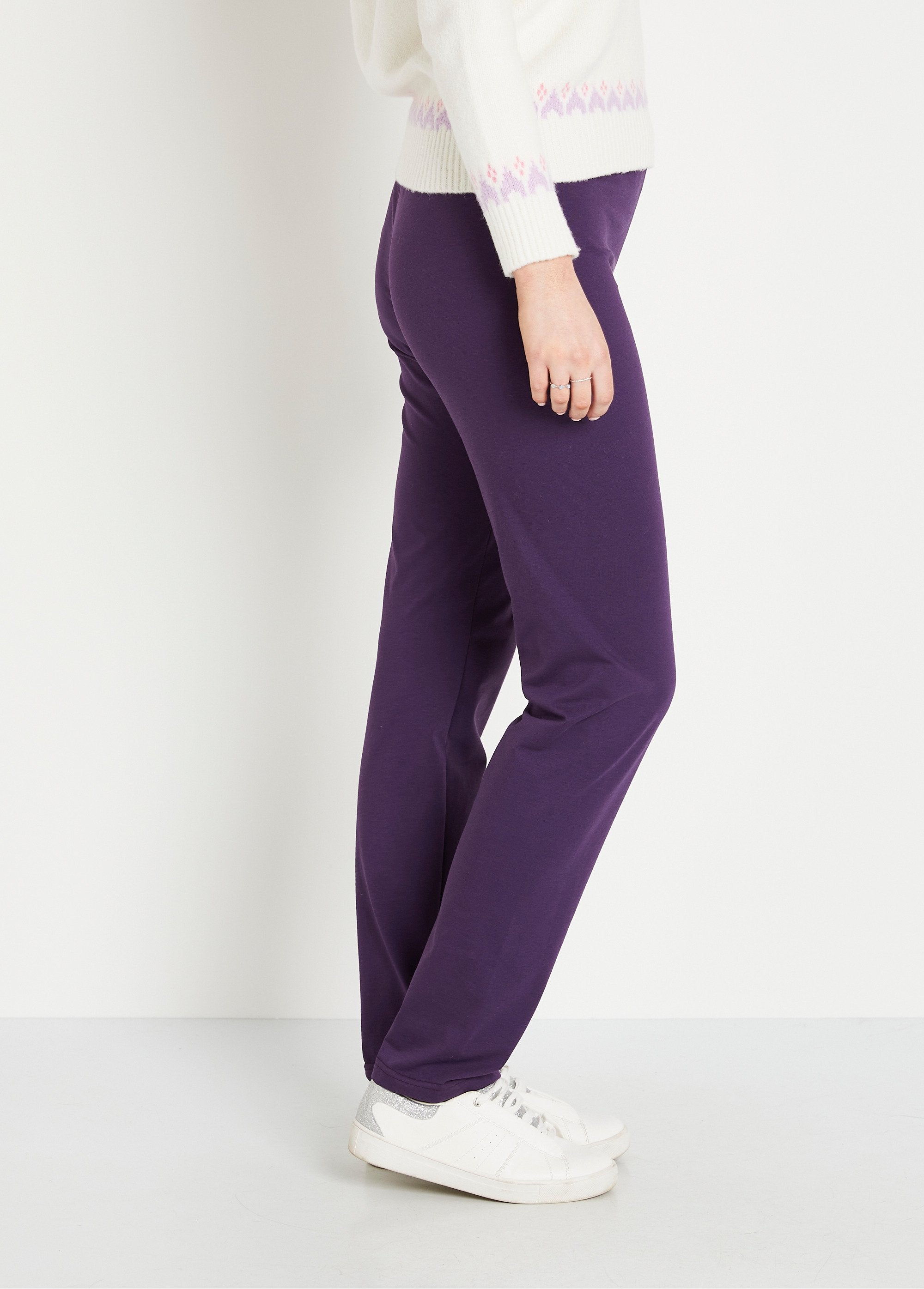 Cotton_jersey_elasticated_waist_leggings_Plum_DR1_slim