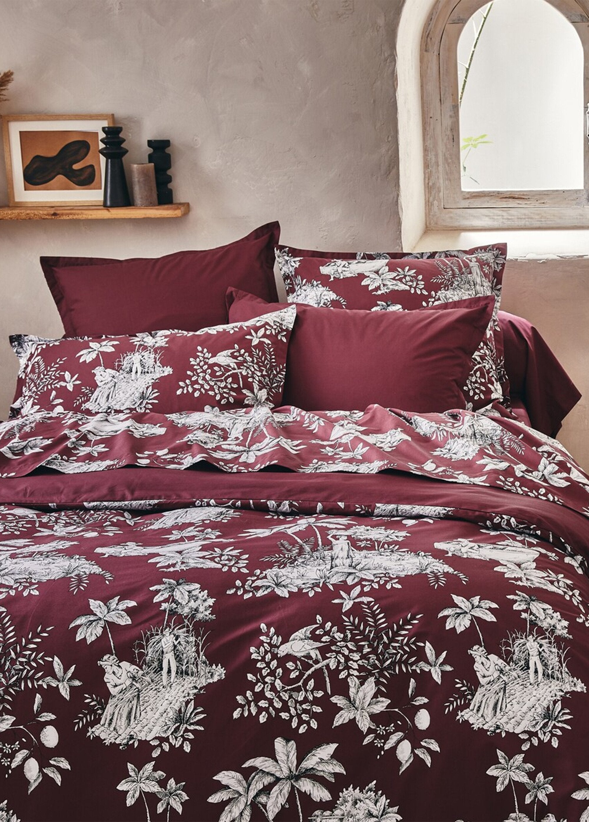 Cotton_percale_fitted_sheet_MARTINIQUE_Garnet_DE1_slim