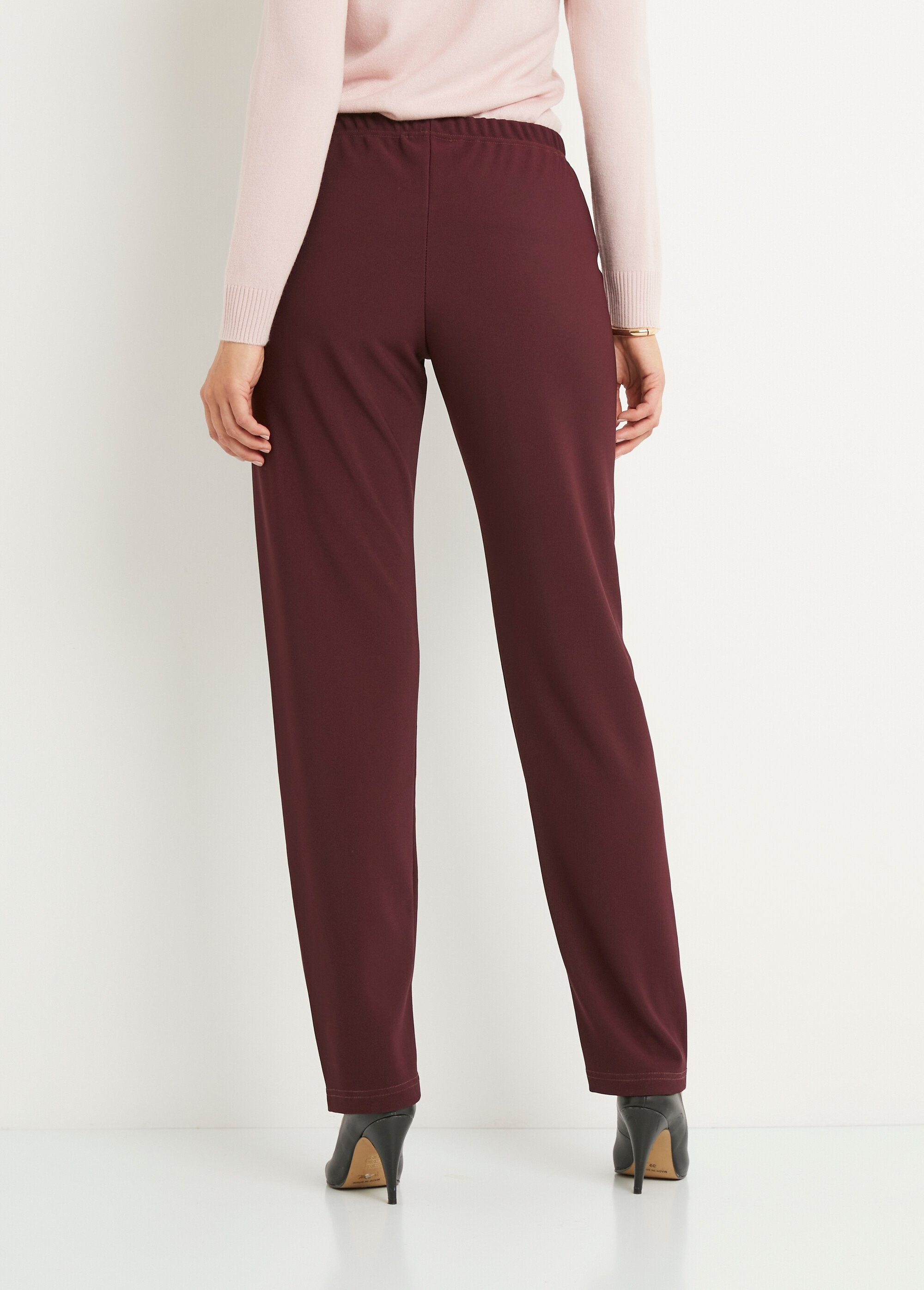 Straight_pants_with_elasticated_waist_and_ribbed_knit_Bordeaux_DO1_slim