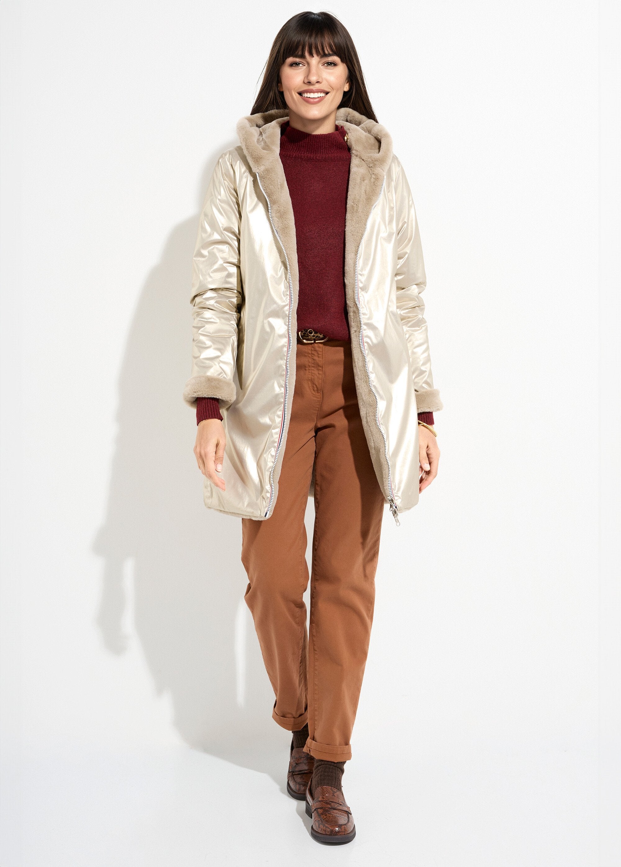 Reversible_water-repellent_parka_/_2D_fur_Gold_and_beige_SF1_slim