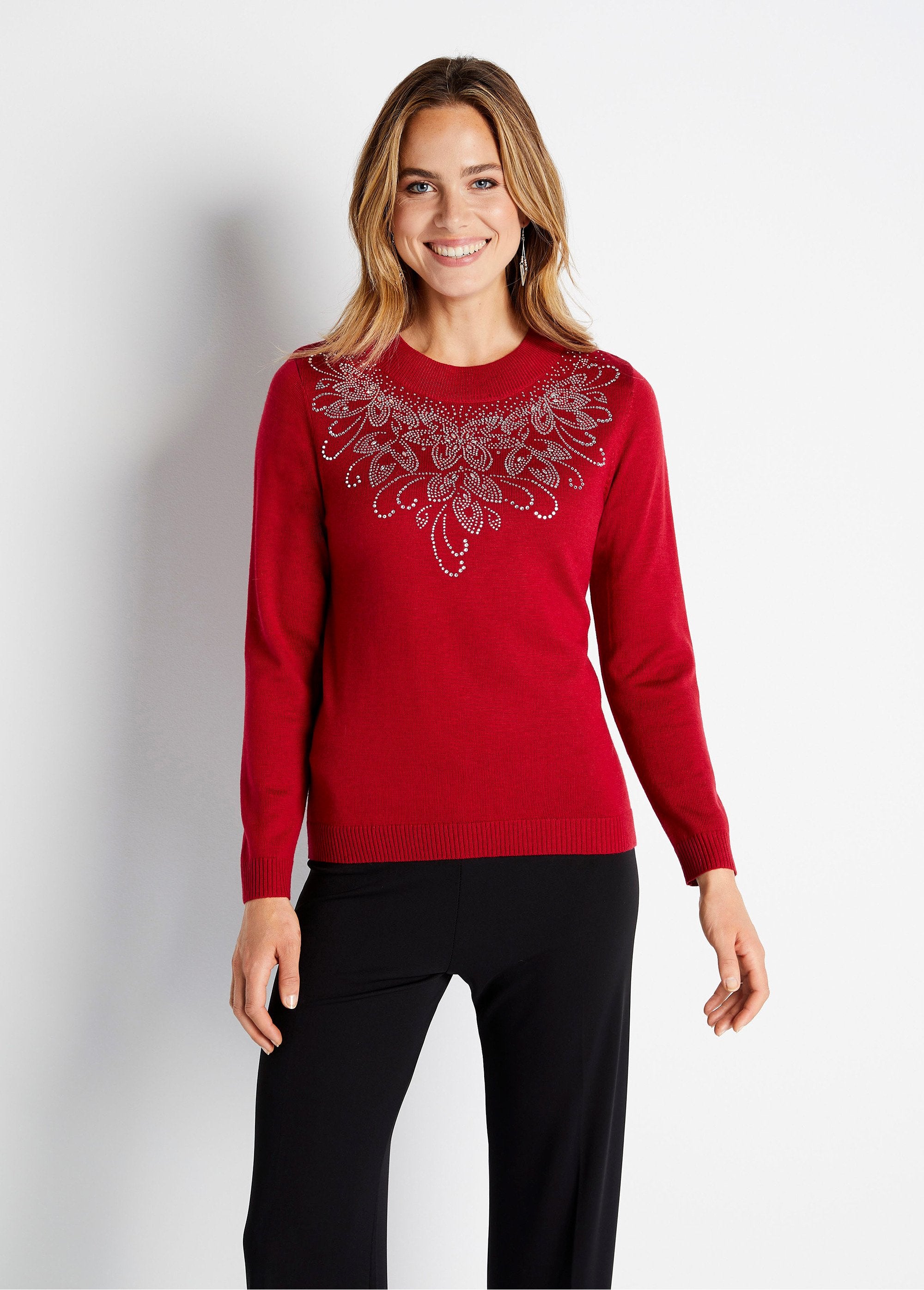 Soft_rhinestone_sweater_with_high_collar_Red_FA1_slim