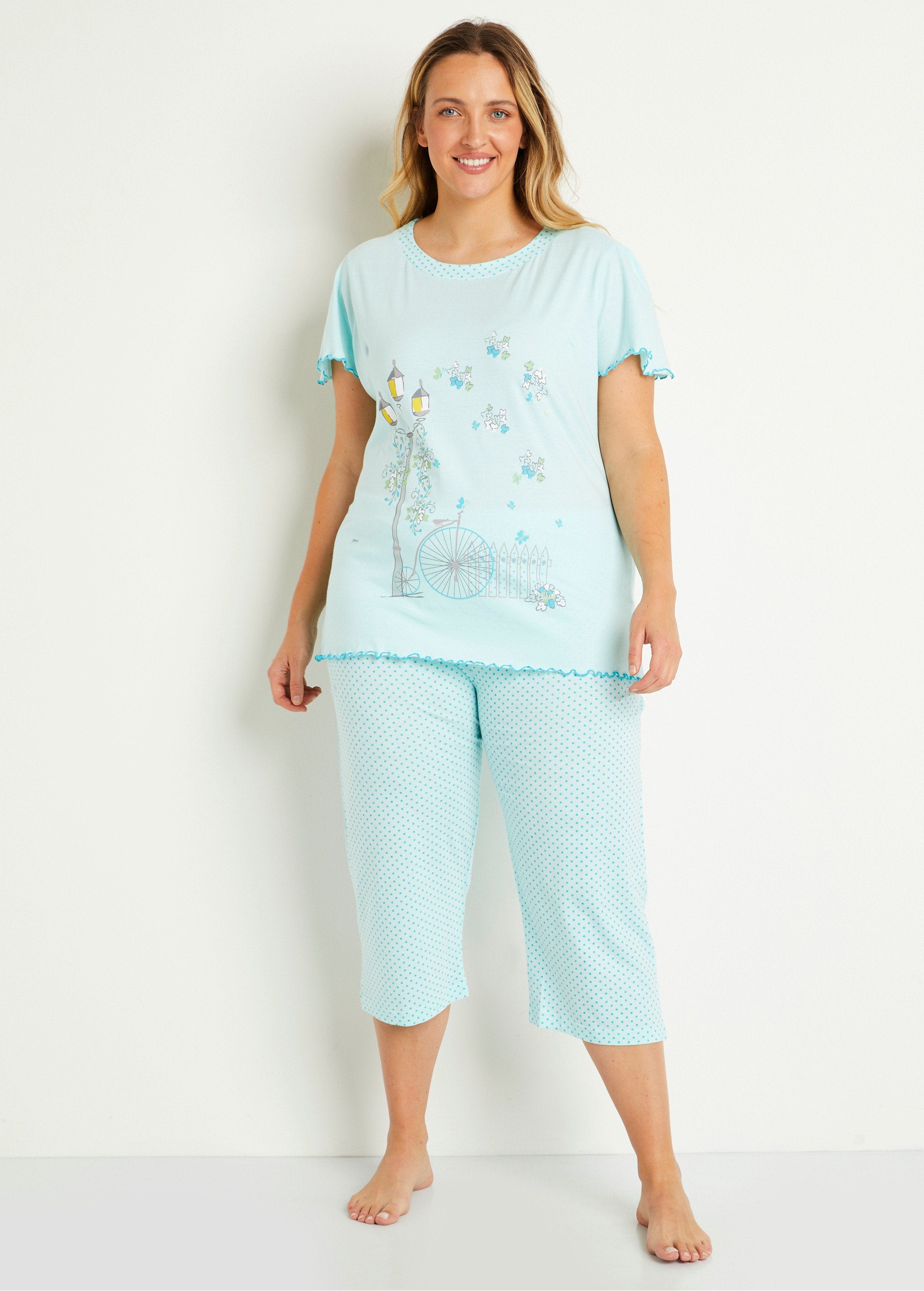 Short_printed_cotton_pajamas_Aqua_FA1_curvy