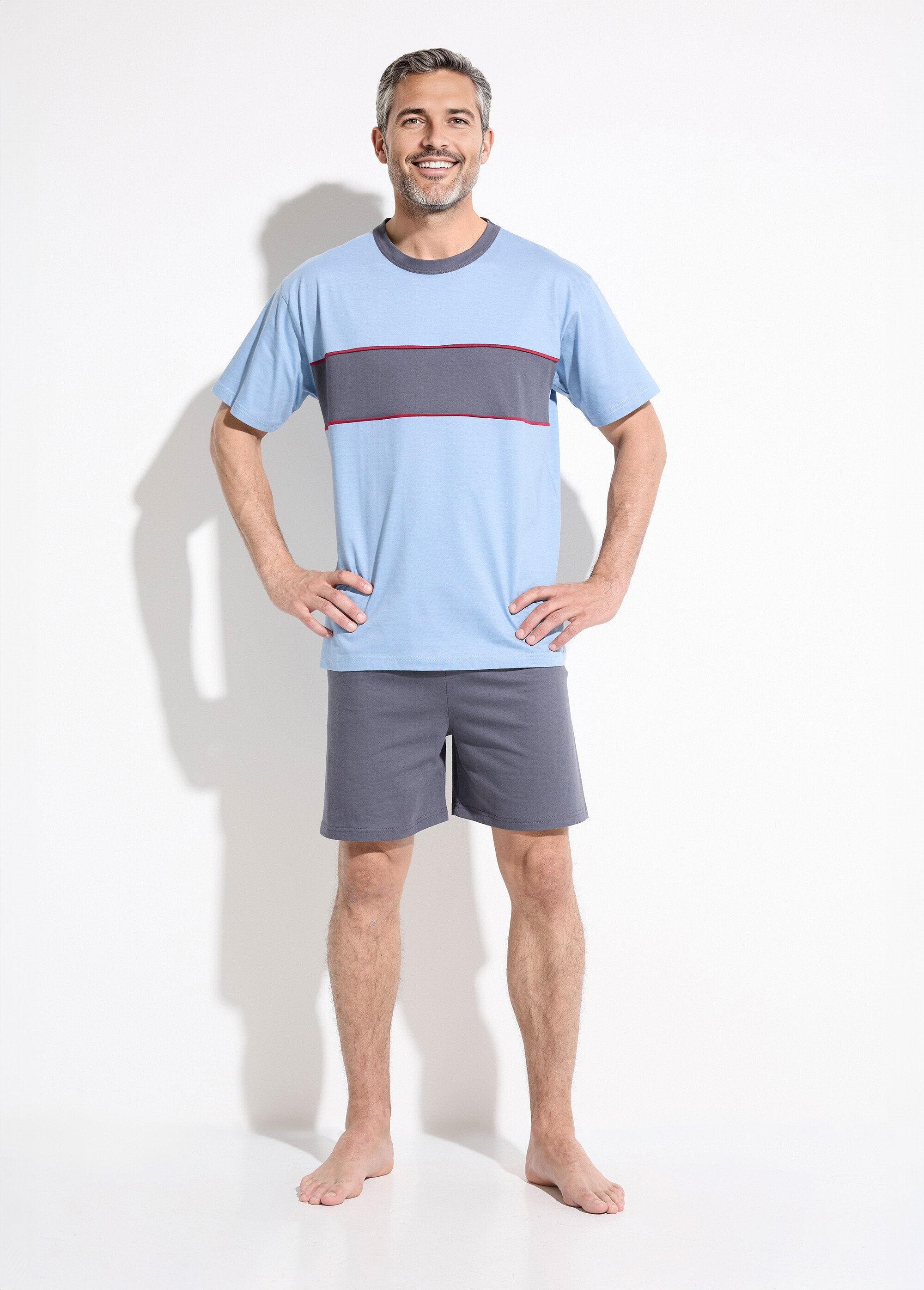 Pyjama_short_coton_bicolore_Bleu_FA1_slim
