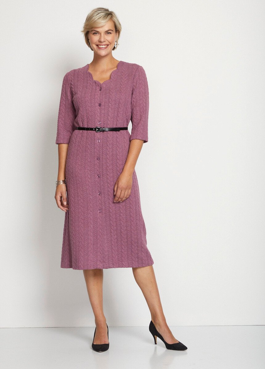 Mid-length_buttoned_dress_in_embossed_knit_Pink_FA1_slim