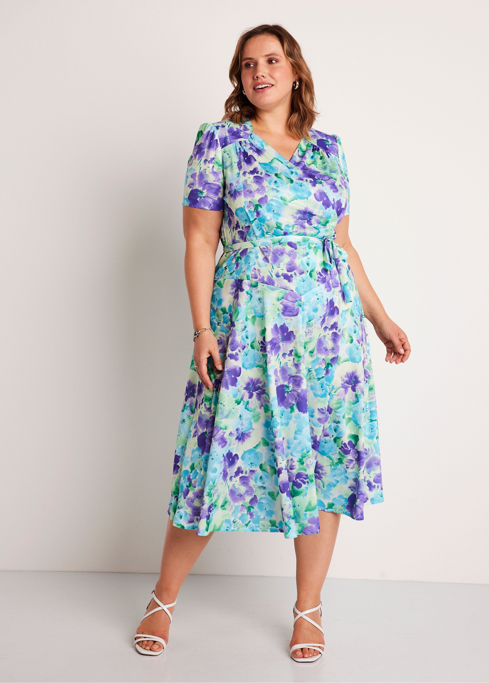 Mid-length_floral_wrap_dress_Green_and_purple_FA1_curvy