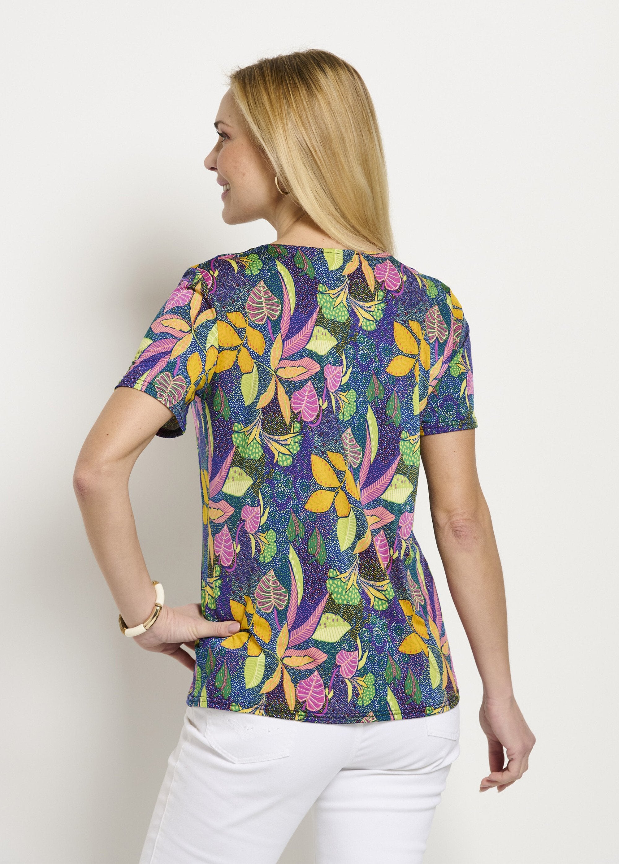 Plain_or_printed_short-sleeved_T-shirt_Pink_and_yellow_DO1_slim