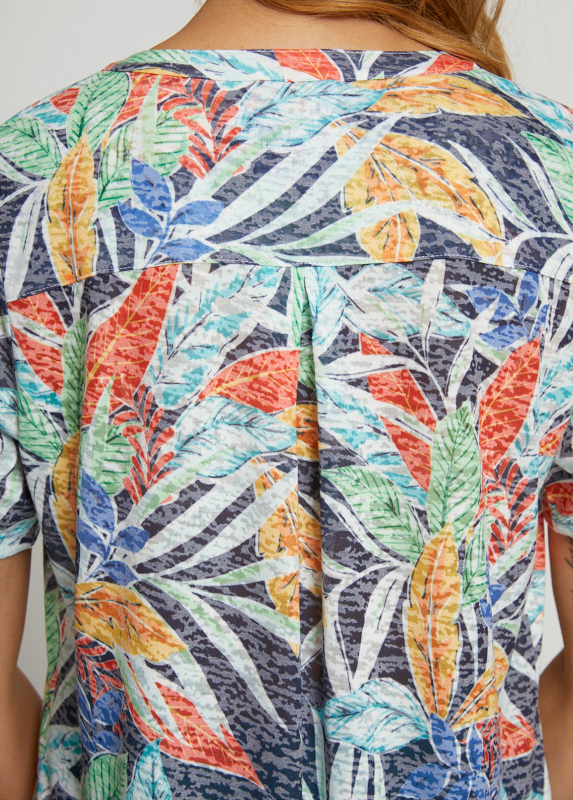 Loose_long_devoré_knit_T-shirt_Navy_and_terracotta_DE3_slim
