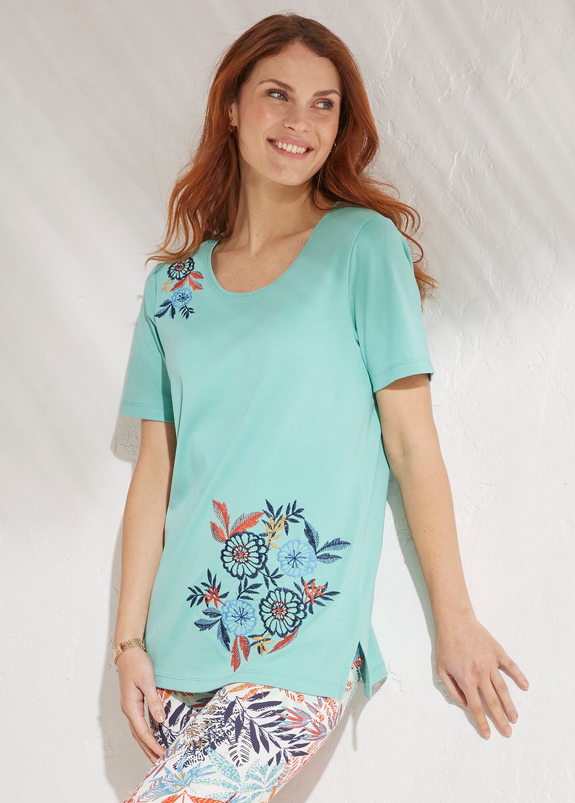 Embroidered_or_printed_short-sleeved_T-shirt_Plain_water_green_FA1_slim