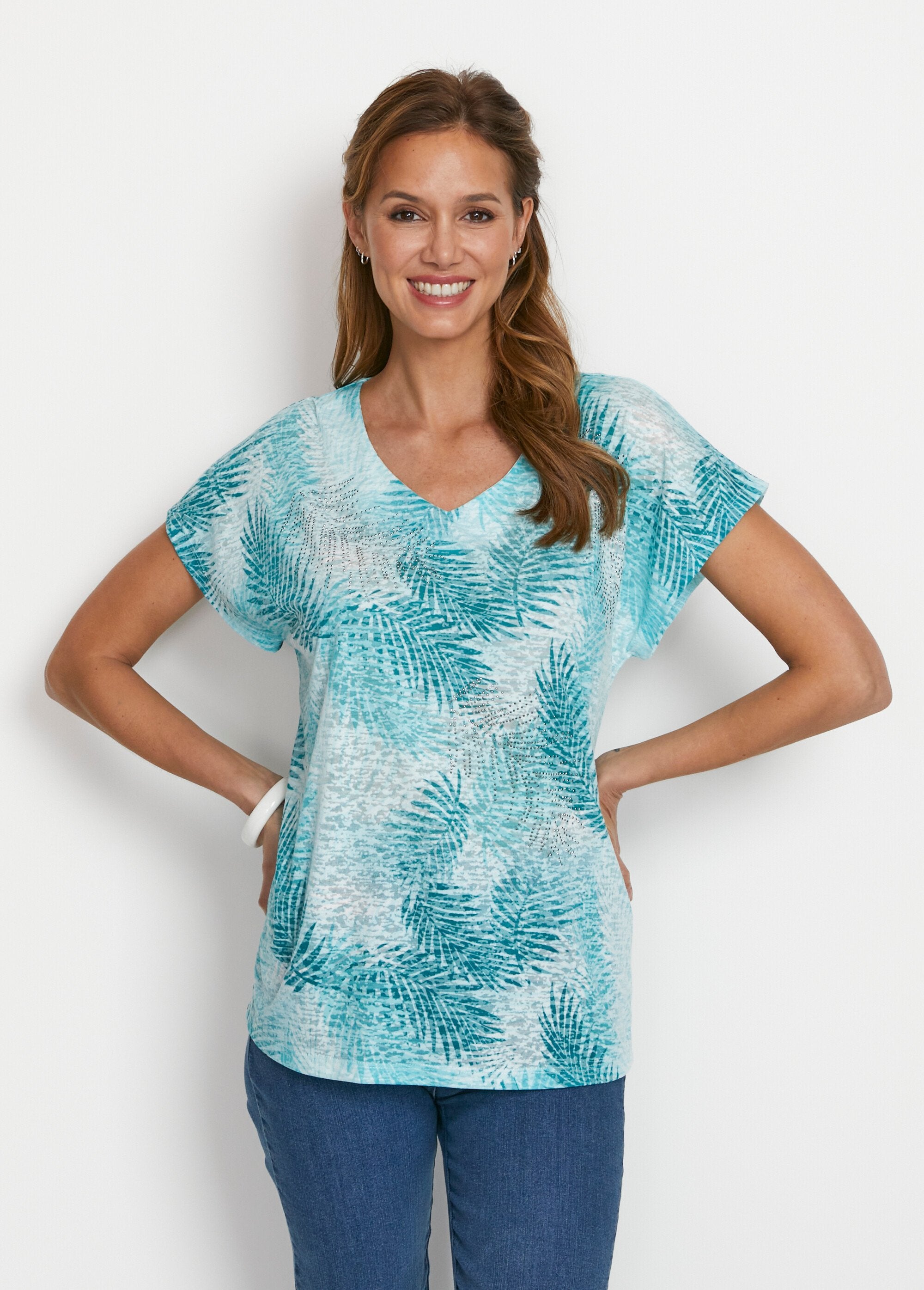 Short_printed_devoré_knit_t-shirt_Emerald_FA1_slim